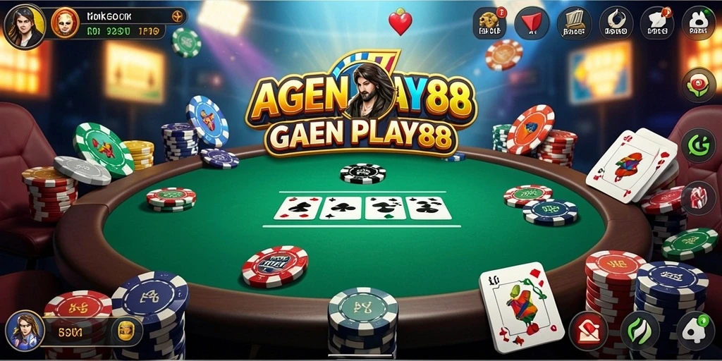 Tampilan menarik dari gameplay Poker di AGENPLAY88.