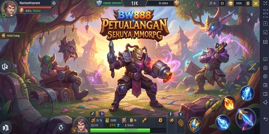 Tampilan gameplay BW888 yang memukau dalam petualangan MMORPG.