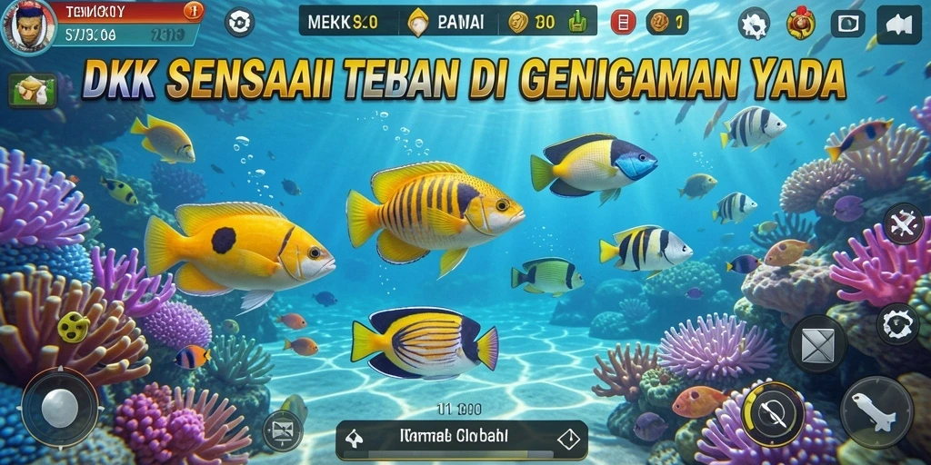 Tampilan menatap tajam apa yang tersedia dalam gameplay Tembak Ikan.