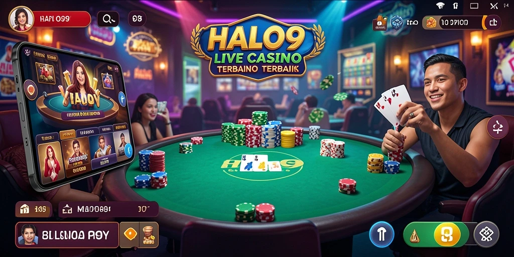 Tampilan gameplay Live Casino di HALO99 yang menarik dan interaktif.