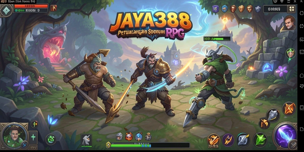 Screenshot gameplay JAYA388 menampilkan aksi seru karakter RPG.