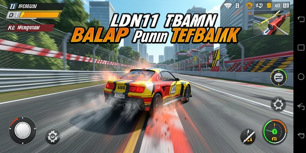 Tangkapan layar LDN11 menunjukkan aksi balap yang mendebarkan dengan grafis memukau.