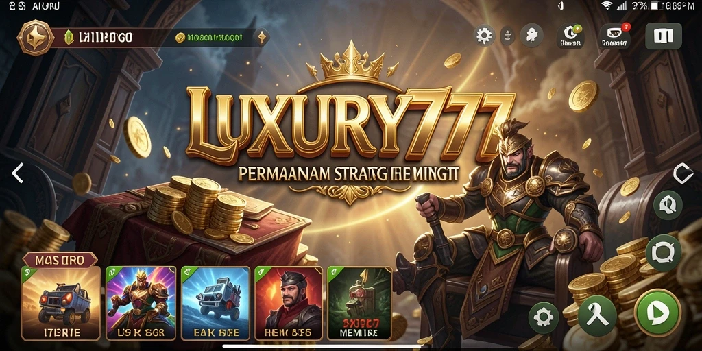 Screenshot gameplay LUXURY777 yang menampilkan strategi dan manajemen sumber daya.