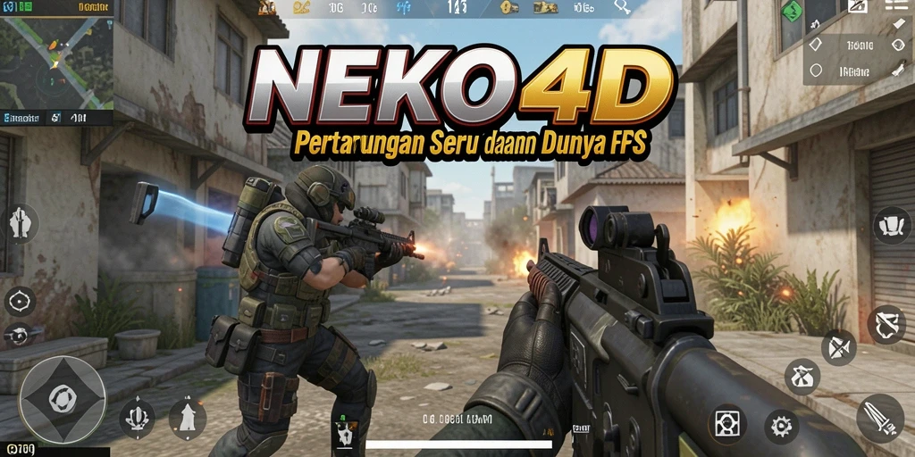 Tangkapan layar gameplay NEKO4D yang menampilkan aksi seru dalam pertempuran FPS.