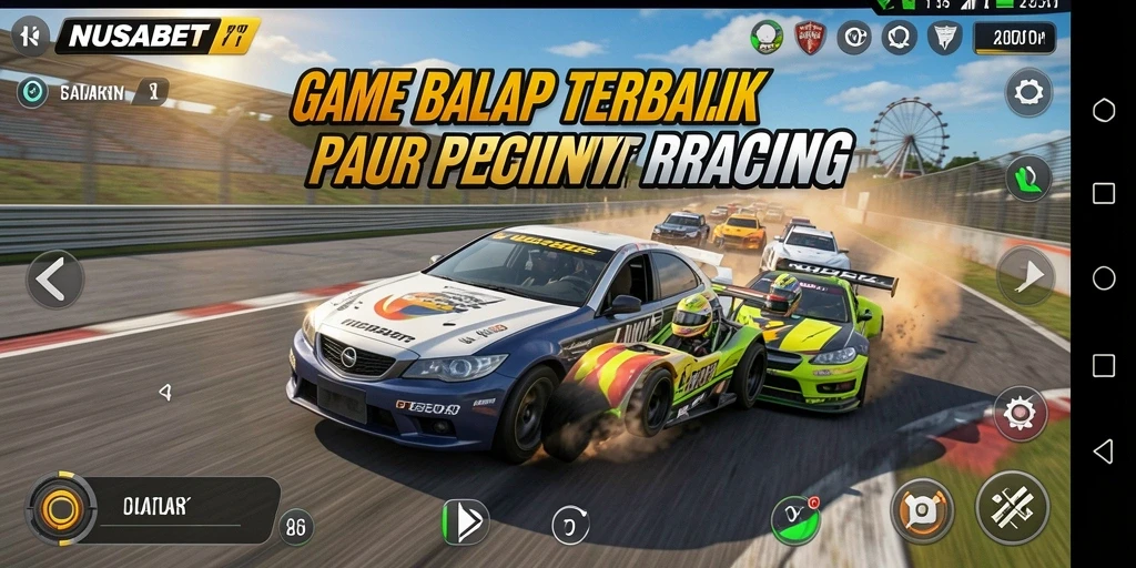 Tampilan gameplay balapan yang mendebarkan di NUSABET.