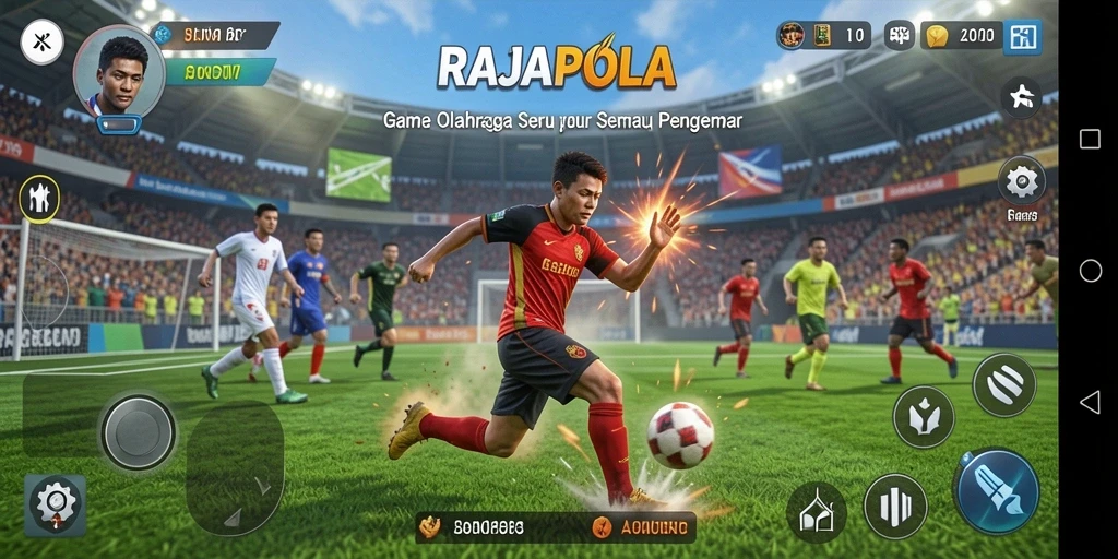 Tampilan menarik dari gameplay olahraga dalam RAJAPOLA.