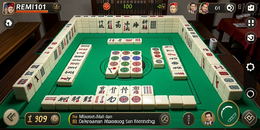 Tampilan grafis dari gameplay Mahjong yang menarik dan menantang.