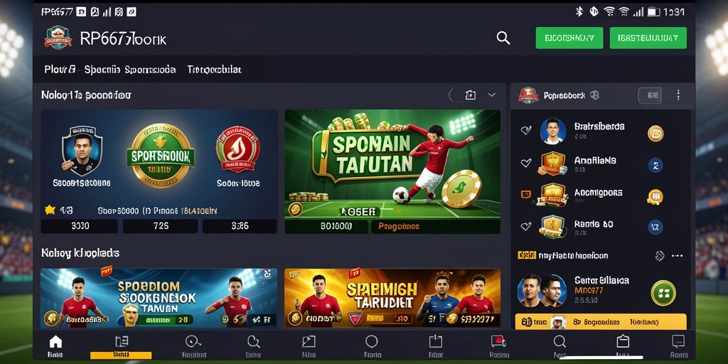 Tampilan gameplay menyenangkan dari aplikasi RP6677 dalam taruhan olahraga.