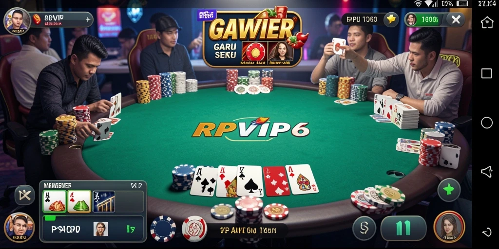 Tampilan gameplay RPVIP6 dalam permainan Poker yang seru.