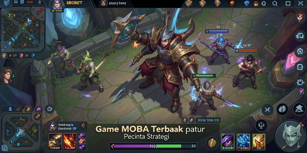 Tangkapan layar SBOBET menunjukkan aksi seru dalam permainan MOBA.