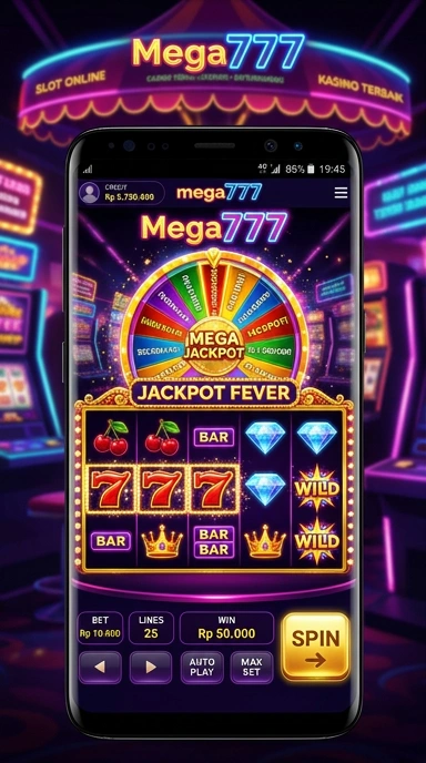 Tampilan utama aplikasi mega777 dengan akses mudah.